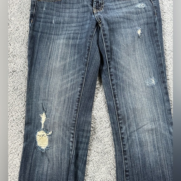 Forever 21 Dark Wash Distressed Flare Jeans - Picture 2 of 4